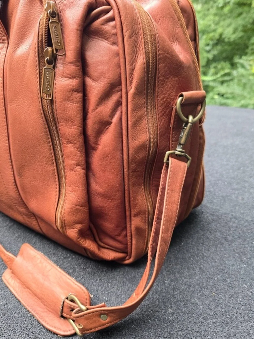 Cortez Pure Leather Vintage 1993 Men's Duffel Bag in Cognac Brown